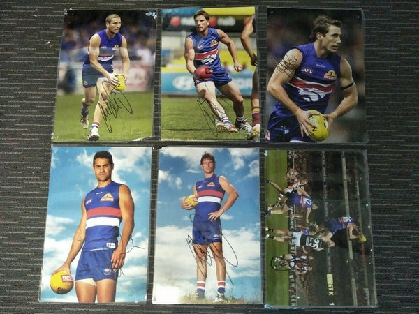 Lot Of Western Bulldogs Memorabilia Including Hat, 40+ Signed Photos, Cards