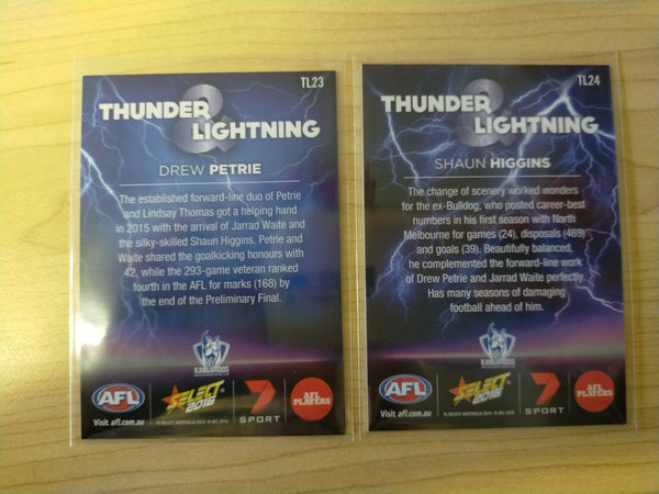 2016 Select Thunder & Lightning North Melbourne Set Drew Petrie & Shaun Higgins