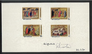 St Lucia West Indies SG 369-72 Easter Paintings Set of 4 Proofs. Unique