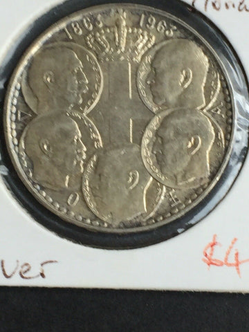 Greece 1963 Silver 30 Drachmai 5 Kings Coin Extremely Fine Condition