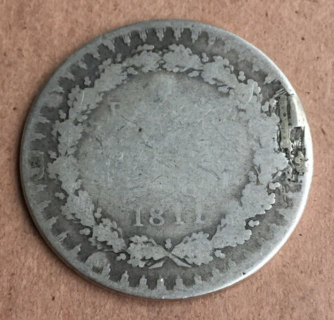 Great Britain UK Coin. 1811 George III Bank Token Three Shillings Silver.