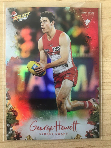 AFL 2018 Select Christmas Holofoil Card X184 - Sydney Swans, George Hewett