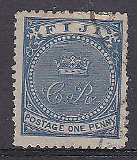 Fiji Pacific Islands SG 10 1d blue Used