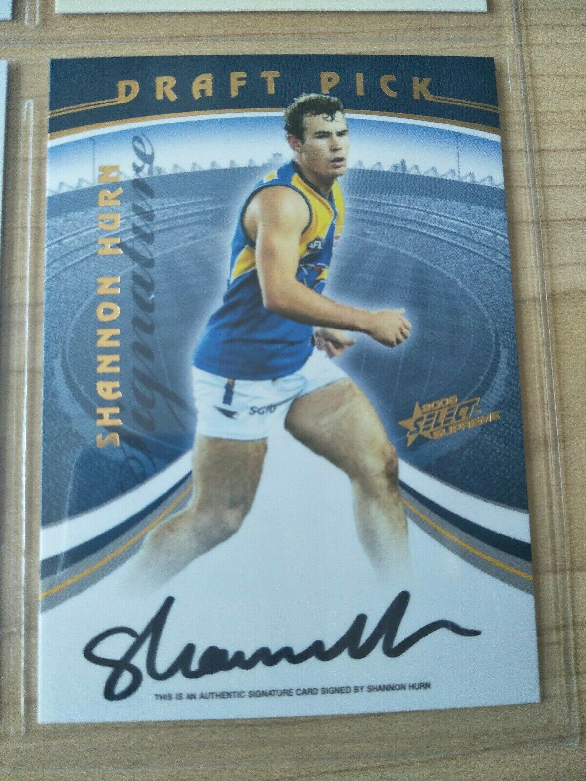 2006 Select Supreme Draft Pick Signature Card Shannon Hurn West Coast