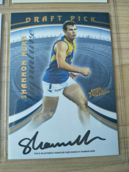 2006 Select Supreme Draft Pick Signature Card Shannon Hurn West Coast