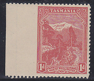 Tasmania Australian States SG 250a 1d mountain P11 imperf error left margin. MUH