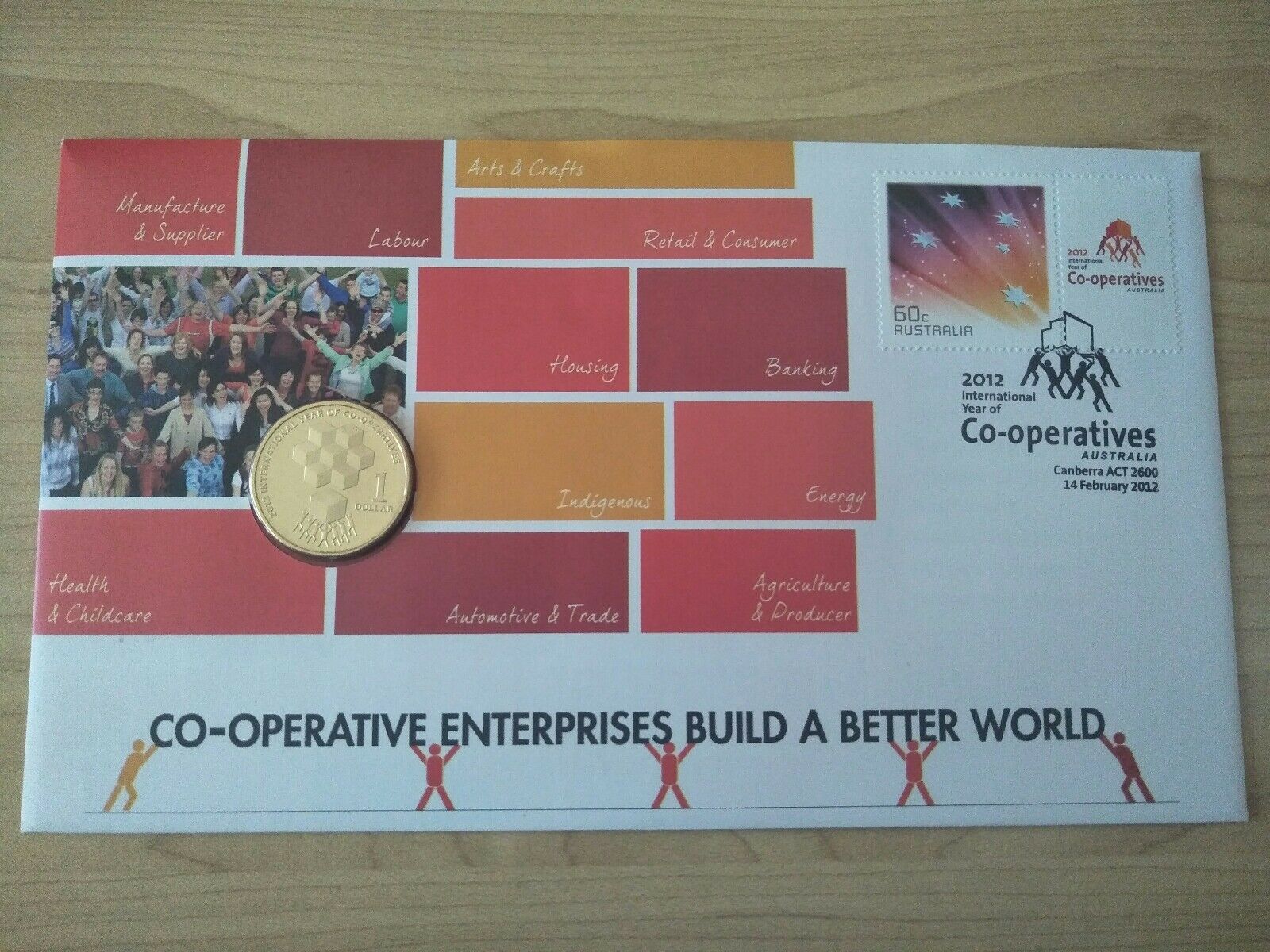 2012 Australian $1 International Year Of Co-Operatives PNC 1st Day Issue