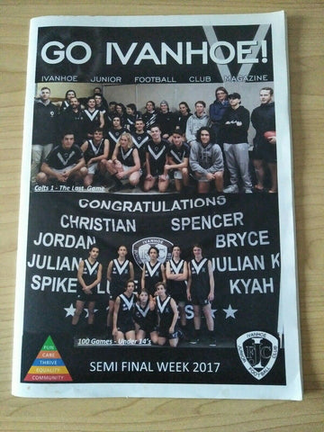 2017 Semi Final Week Ivanhoe Junior Football Club Magazine
