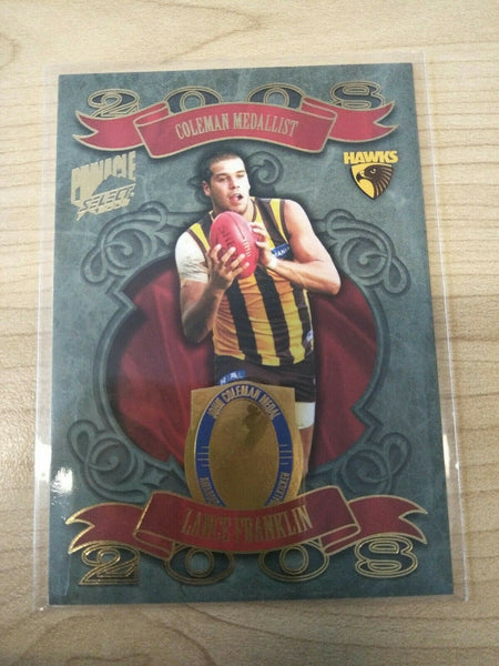 2009 Select Pinnacle Lance Franklin Hawthorn Medal Card Coleman Medal