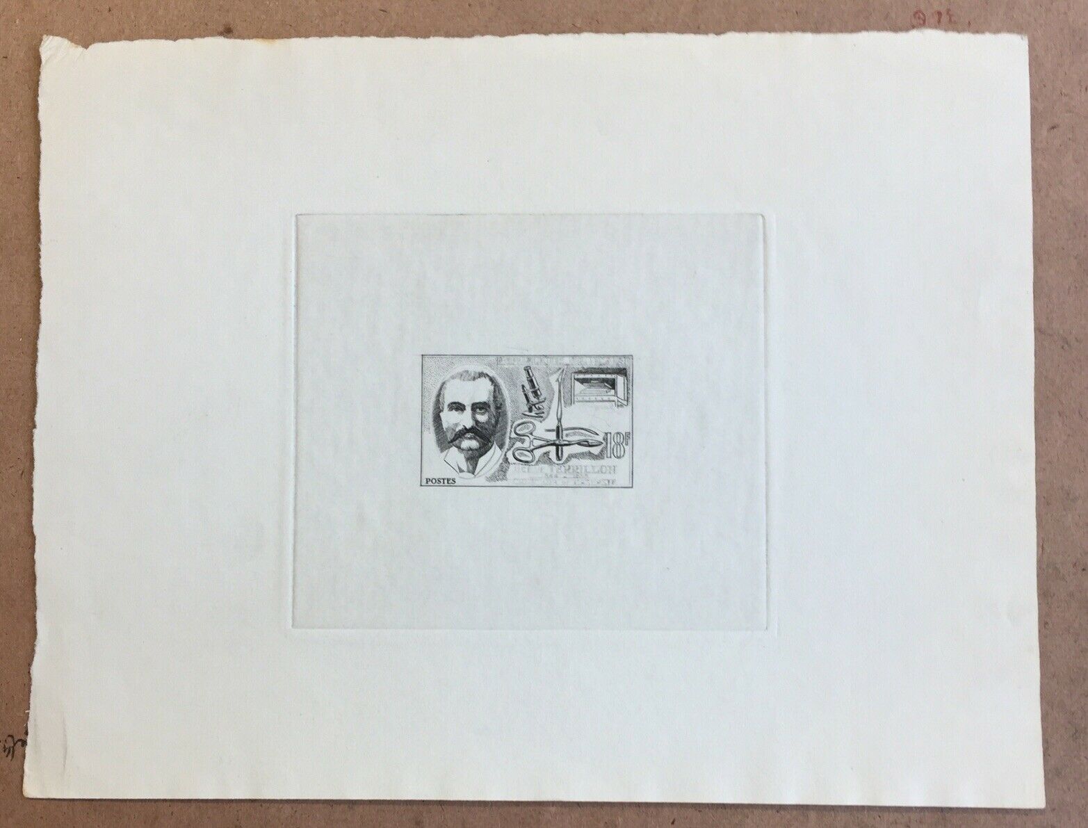 France 1957 18f. Terrillon (antiseptics) First State Artist Signed Die Proof