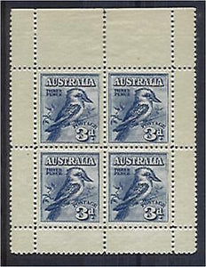 Australia SG 106a 3d Blue Kookaburra bird stamp exhibition MINIATURE SHEET MLH