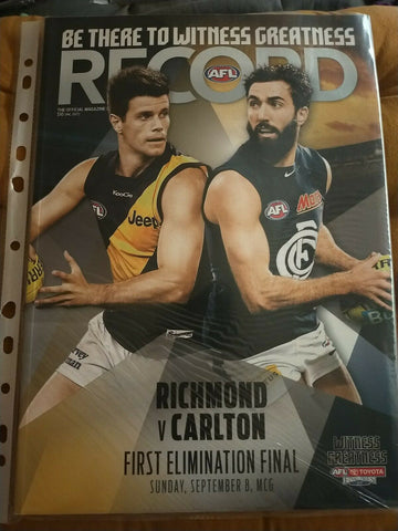 2013 1st Elimination Final AFL Football Record Richmond v Carlton