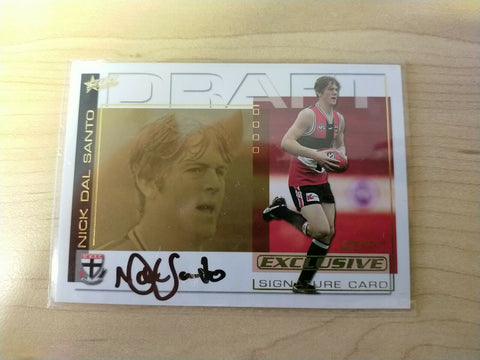 2002 Select SPX Gold Draft Signature Card Nick Dal Santo St Kilda DS13