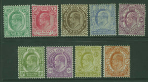 Cape of Good Hope South Africa KEVII SG 70/8 Set of 9 Mint hinged