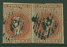 SA Australian States SG 7 2d orange-red in pair Used