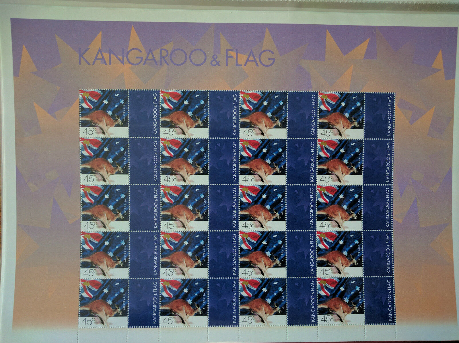 Australia Post - Kangaroo & Flag Personalised Stamp Sheet Generic