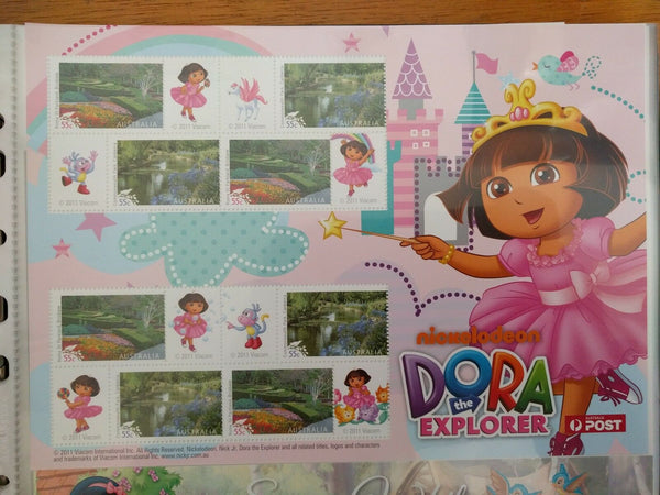 Australia 55c SES Souvenir stamp Sheet - Dora the Explorer x 2 children's books