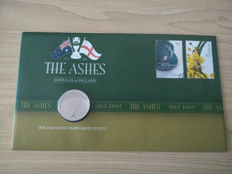 2010 Australian 20c The Ashes PNC 1st Day Issue