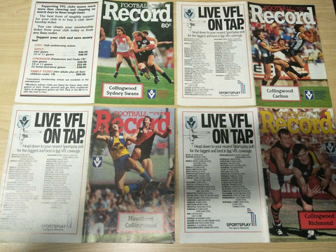 Lot Of 1987 VFL Football Records Collingwood Games x 20