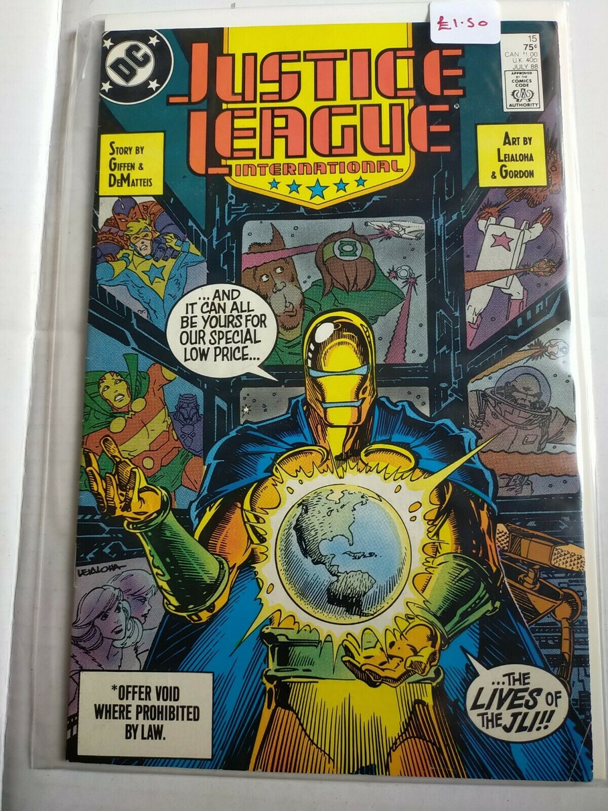 DC 1988 July #15 Justice League International Comic