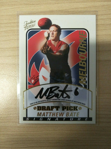 2005 Select Tradition Draft Pick Signature Matthew Bate Melbourne No. 295/600