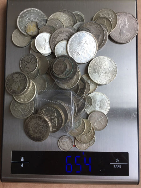 Silver 1816 to 1966 World Silver Lot 650g. All Coins Are 80%-90% Silver Inc 1816 & 1827