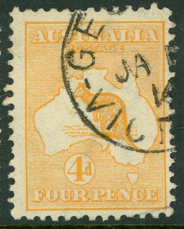 Australia SG 6 4d Orange Die II Kangaroo 1st Wmk VFU