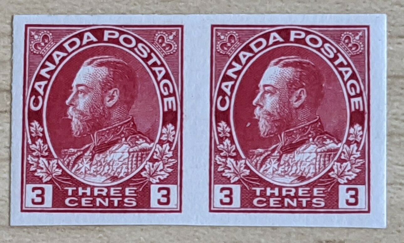 Canada SG 260 3c Imperf Pair Mint Stamps