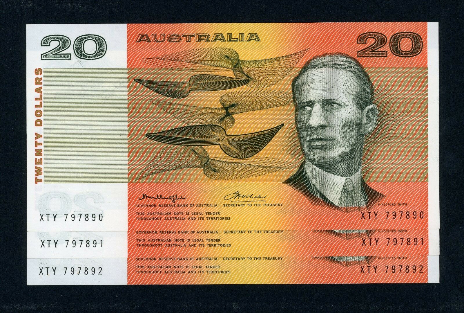 R406b Mc187 Twenty Dollar $20 Knight/Wheeler Side Thread Unc Run of 3