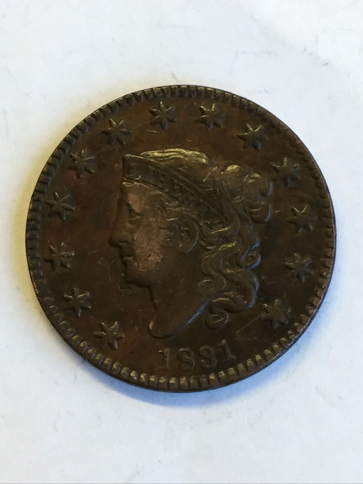 USA 1831 Large Cent Coin.