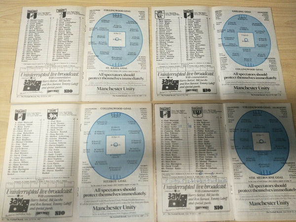 Lot Of 1987 VFL Football Records Collingwood Games x 20