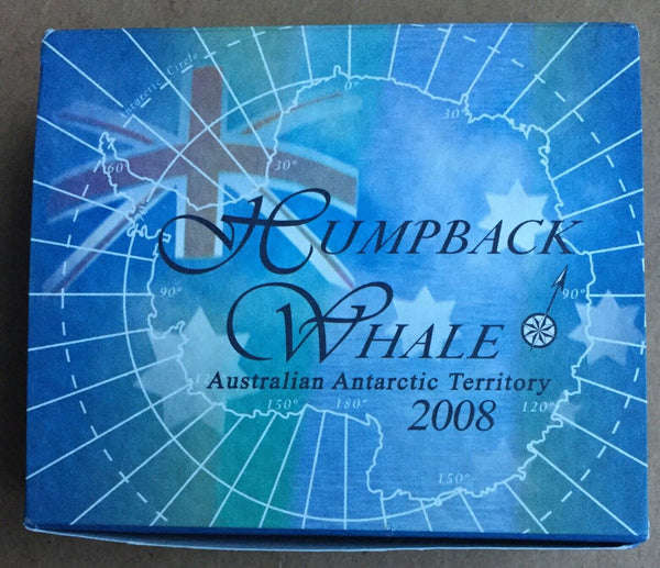 2008 Australian Antarctic Territory $1 Humpback Whale 1oz Silver Proof Coin