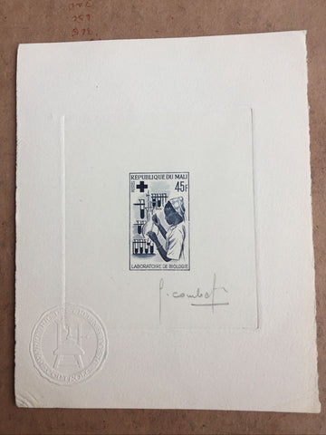Mali 1965 Red Cross Health Service 45f. Artist Signed Die Proof SG111 Grey