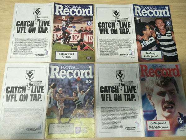 Lot Of 1987 VFL Football Records Collingwood Games x 20