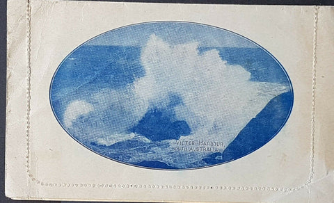 Australia Lettercard 1d Kangaroo Victor Harbour SA mint but poor cond LC 14-137A