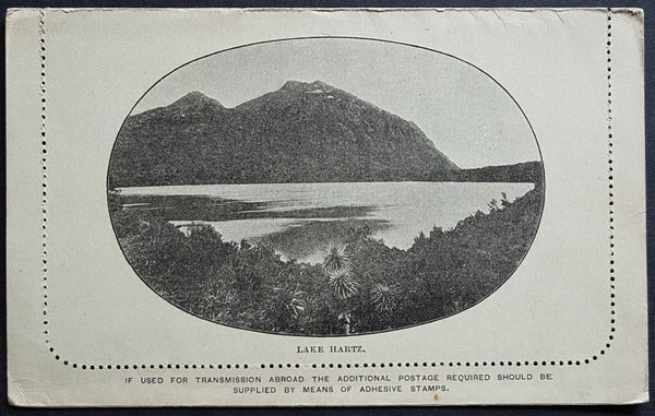 Tasmania Australian States 2d Letter Card Lake Hartz. M