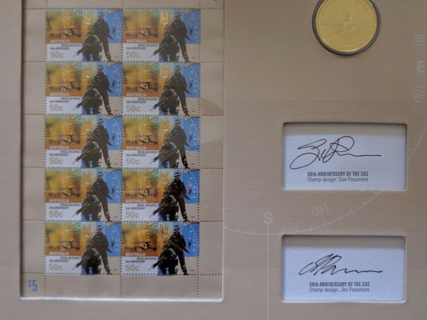 50TH Anniversary Special Air Service Coin and Stamp Folder Limited 0670/2000
