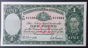 Australia R30a One Pound KGV1 Banknote Armitage/McFarlane Uncirculated