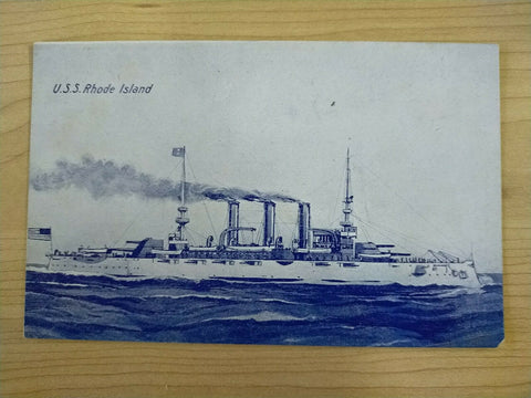 American Vintage USS Rhode Island American Fleet Souvenir Postcard