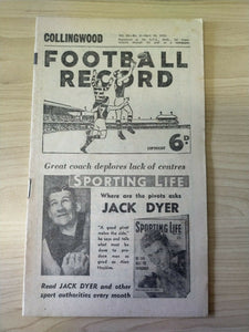 VFL 1955 April 30 Football Record Collingwood v St Kilda
