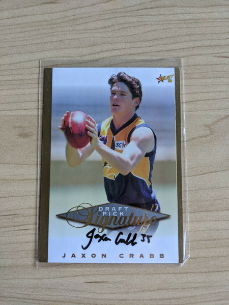 1998 AFL Select Draft Pick Signature SC18 Jaxon CRABB West Coast Eagles