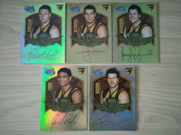 2010 Select Champions Gold Force Signature Team Set Of 5 Cards Hawthorn Hawks