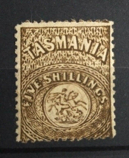 Tasmania Australian States SG F14 5/- St George & Dragon scouts postal fiscal M