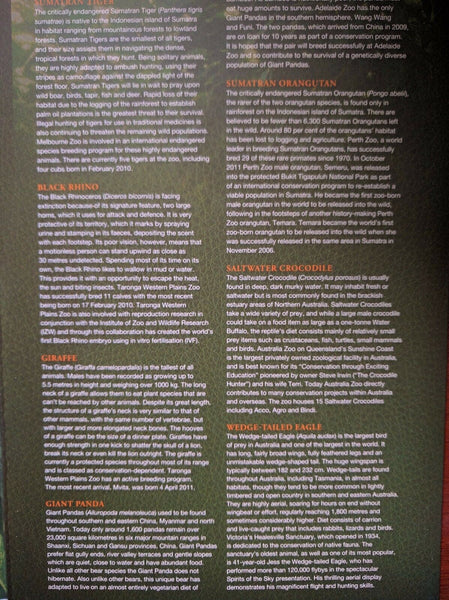 2012 Australian Zoos Minisheet Collection Limited Edition 180/500