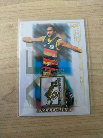 2002 Select SPX Exclusive Gold Medal Card Andrew McLeod Adelaide MC5