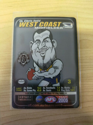 2005 Teamcoach TROPHY Star Wildcard No.15 Chris Judd West Coast Eagles