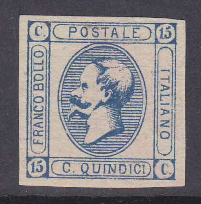 Italy SG 6 1863 15c blue MLH