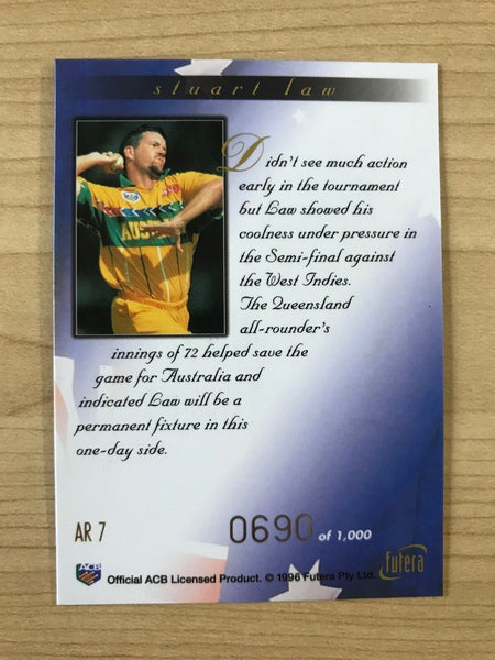 Futera Australian Perspective Cricket Card 1996 Stuart Law #690 Of 1000