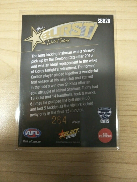 Select 2018 Black Starburst Zach Tuohy Geelong No. 264/600