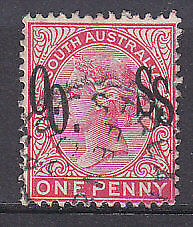 SA Australian States SGO81b 1d overprinted OS with OS double error Used official